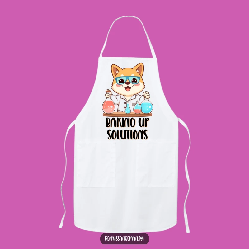 Funny Shiba Inu Science Apron: Cook Up Discoveries with Canine Charm and Lab Flair
