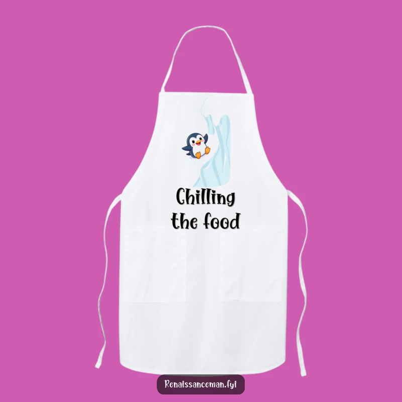 Funny Adventurous Penguin Sliding Chef Apron - Kitchen Funny Gift