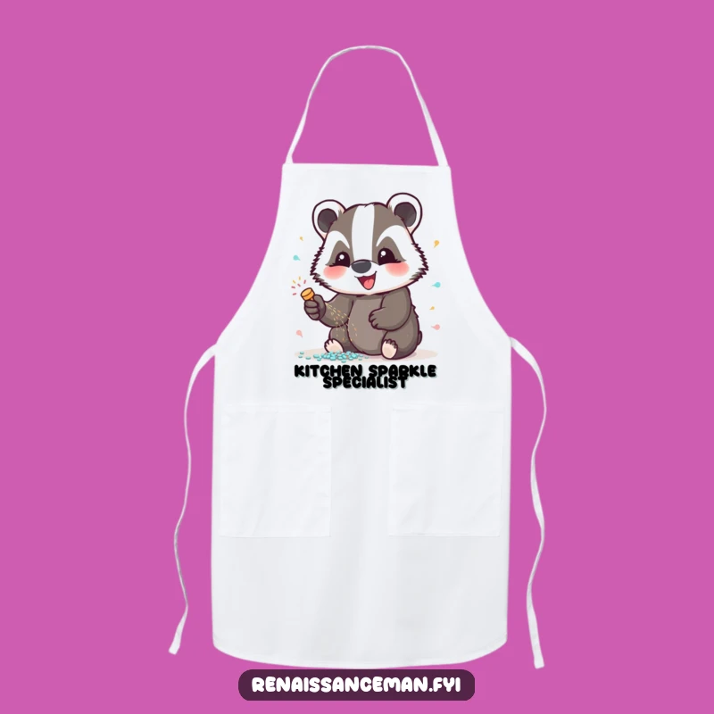 Funny Badger Glitter Apron: Keep Clean with Dazzling Craft Fun Gift
