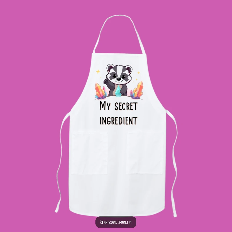 Funny Beaming Badger Crystal Chef Apron - Kitchen Funny Gift