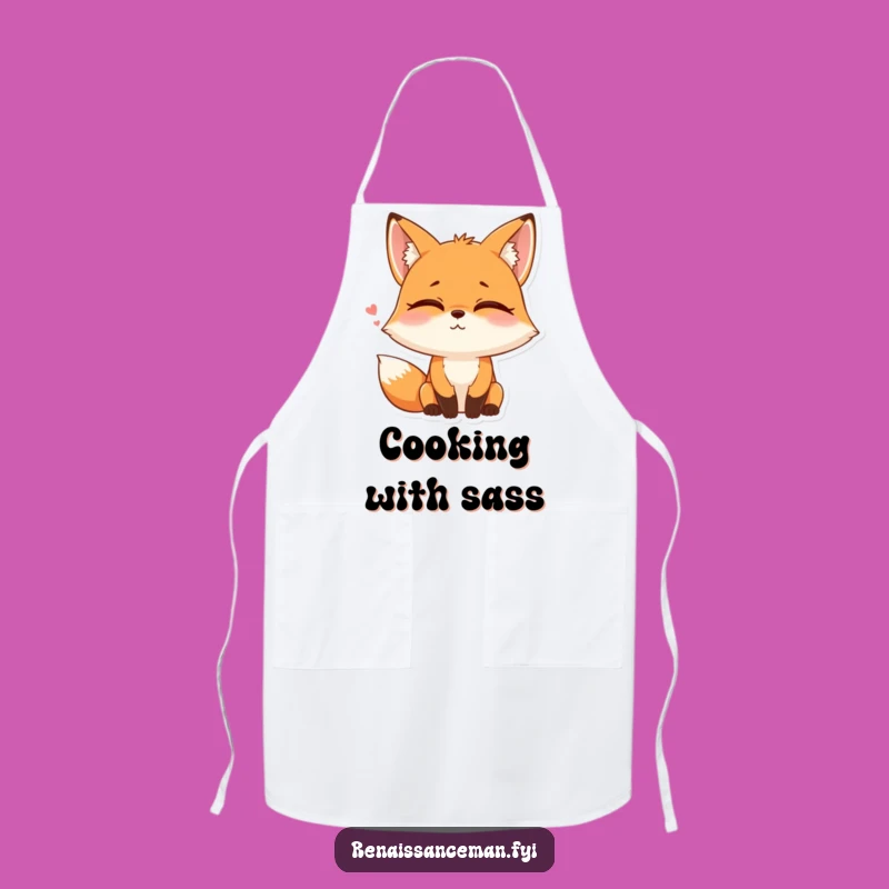 Funny Fox Eye Roll Apron: Cook with Sarcasm and Kitchen Confidence!