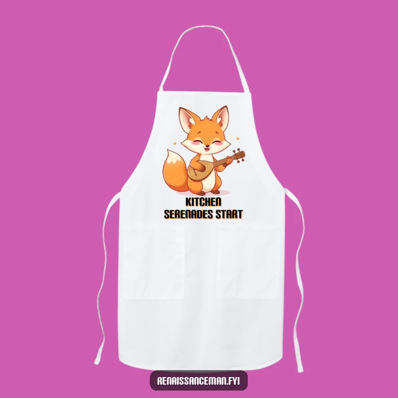 Funny Fox Music Apron: Cook Up Tunes with Cheerful Flair