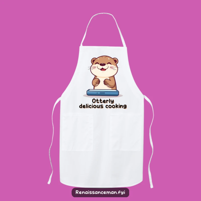 Funny Otter Apron: Cook Up Joyful Scrolling Adventures