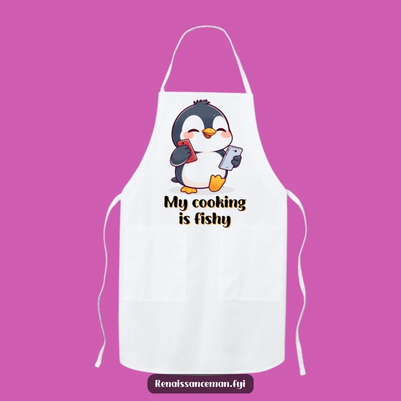 Funny Penguin Chef's Smile Apron: Cook with a Funny Face