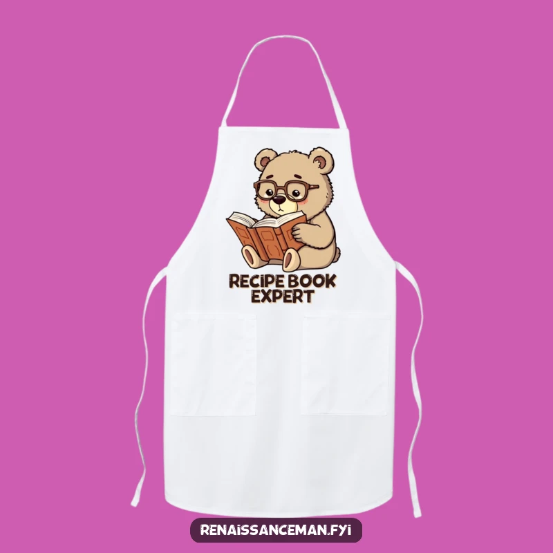 Funny Scholarly Bear Chef Apron - Cook Up Wise Meals!