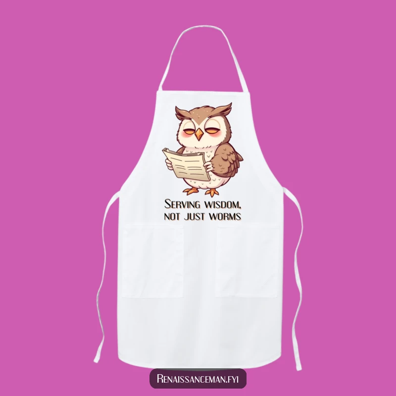 Funny Giggling Owl Poetry Apron: Cook Up Jokes and Culinary Masterpieces with Flair