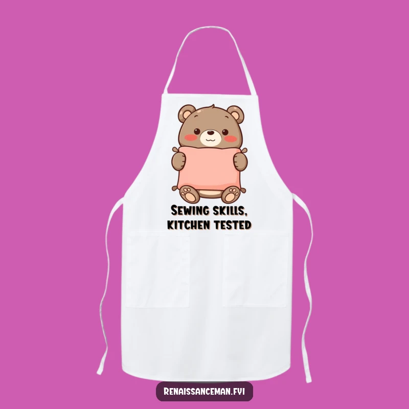 Funny Bear Sewing Apron: Protect Your Clothes with a Smiling Bear, Ideal Gift