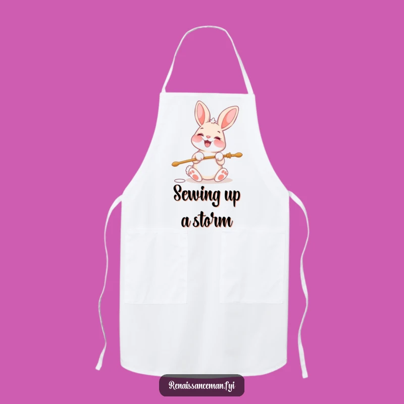 Funny Bunny Needle Threading Apron: Create with Precision and Joy