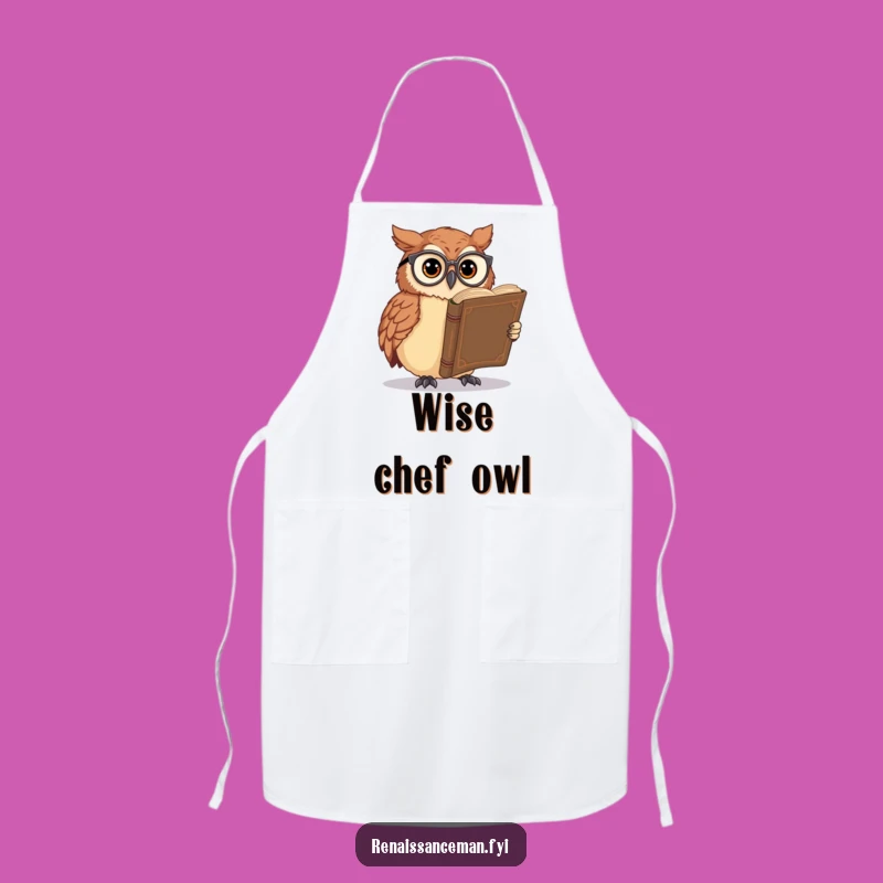 Funny Owl Scholar Apron: Cook with Wisdom and Wit!