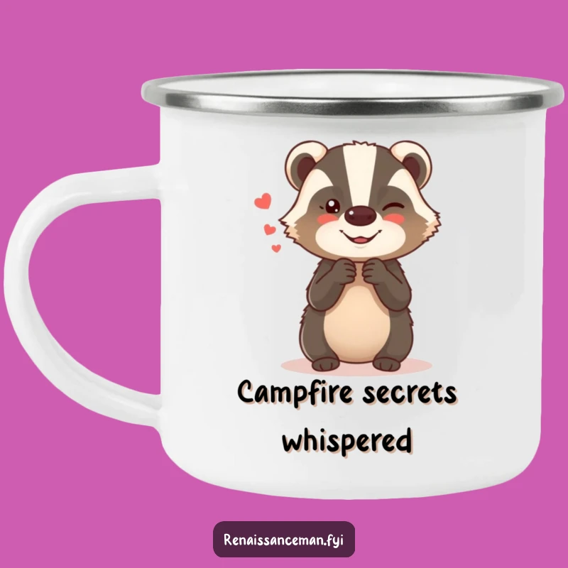 Durable Funny Badger Camping Mug: Giggles by the Fire - Hilarious Outdoor Gift