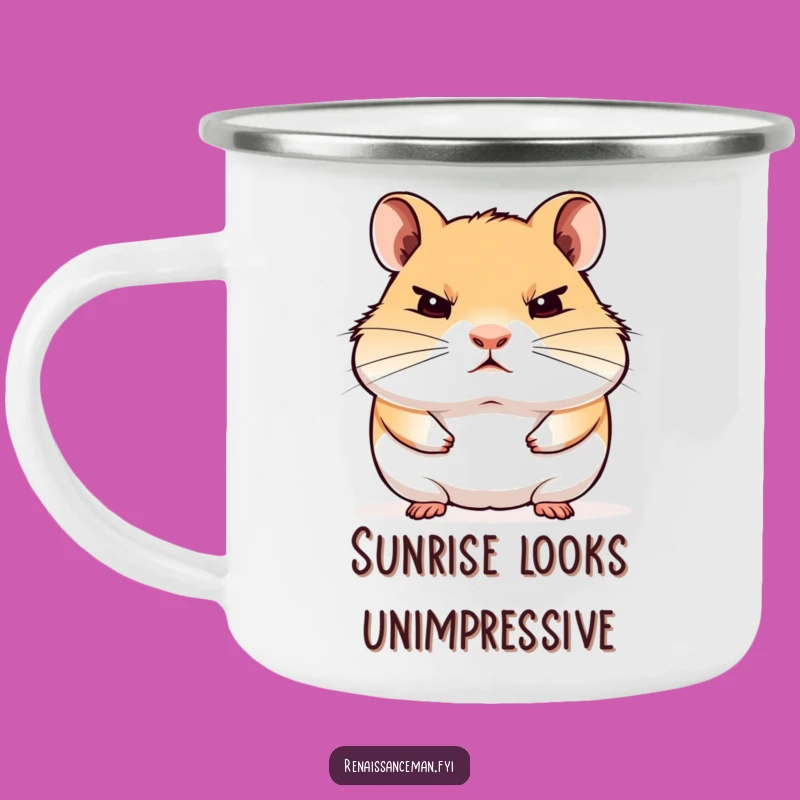 Durable Funny Hamster Camping Mug: Grumpy Camp Companion - Hilarious Outdoor Gift