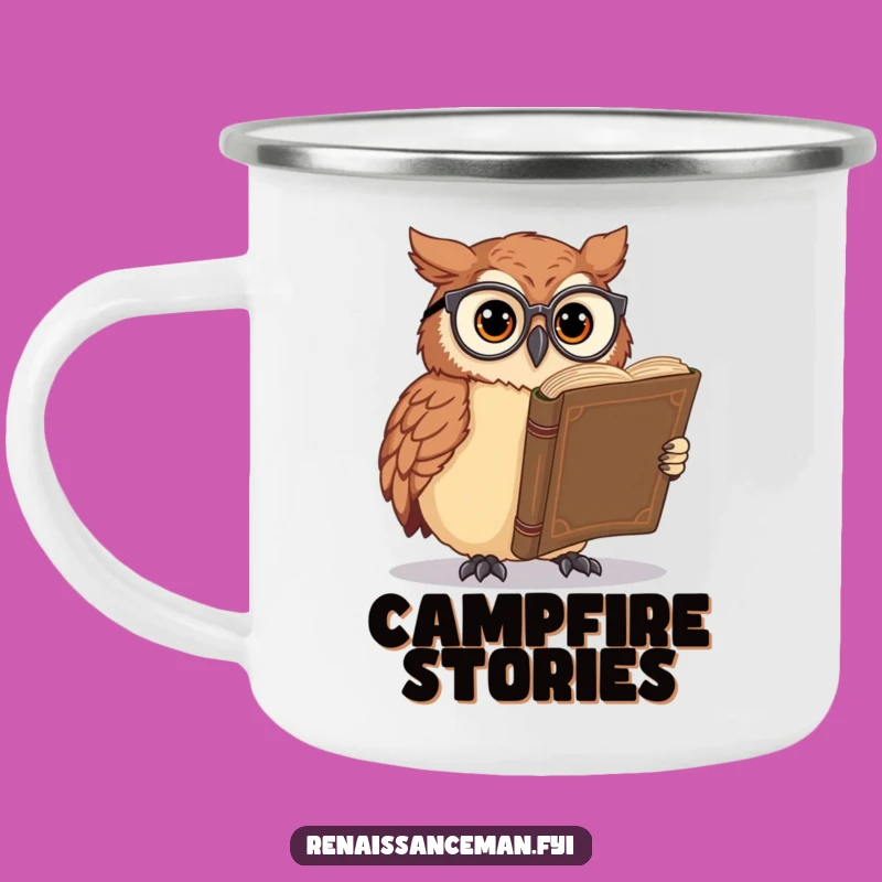 Durable Funny Owl Scholar Camping Mug: Wise Sips for Outdoor Adventures!