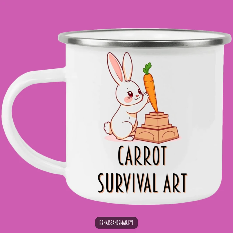 Durable Funny Rabbit Sculptor Camping Mug: Artistic Adventures