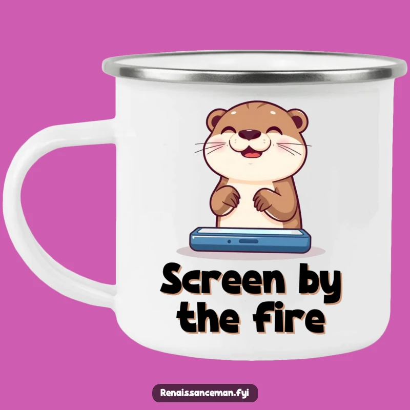 Funny Otter Camping Mug: Adventure and Scrolling Fun