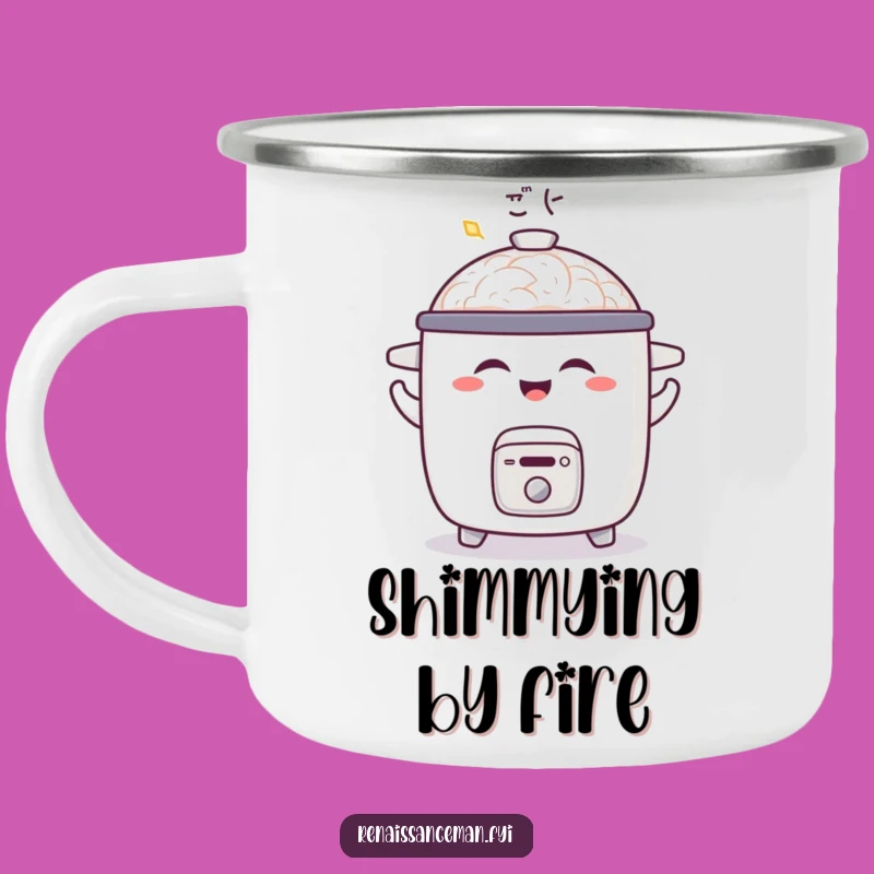 Funny Joyful Rice Cooker Camping Mug: Shimmy Adventures, Happy Aroma, Ideal Funny Gift