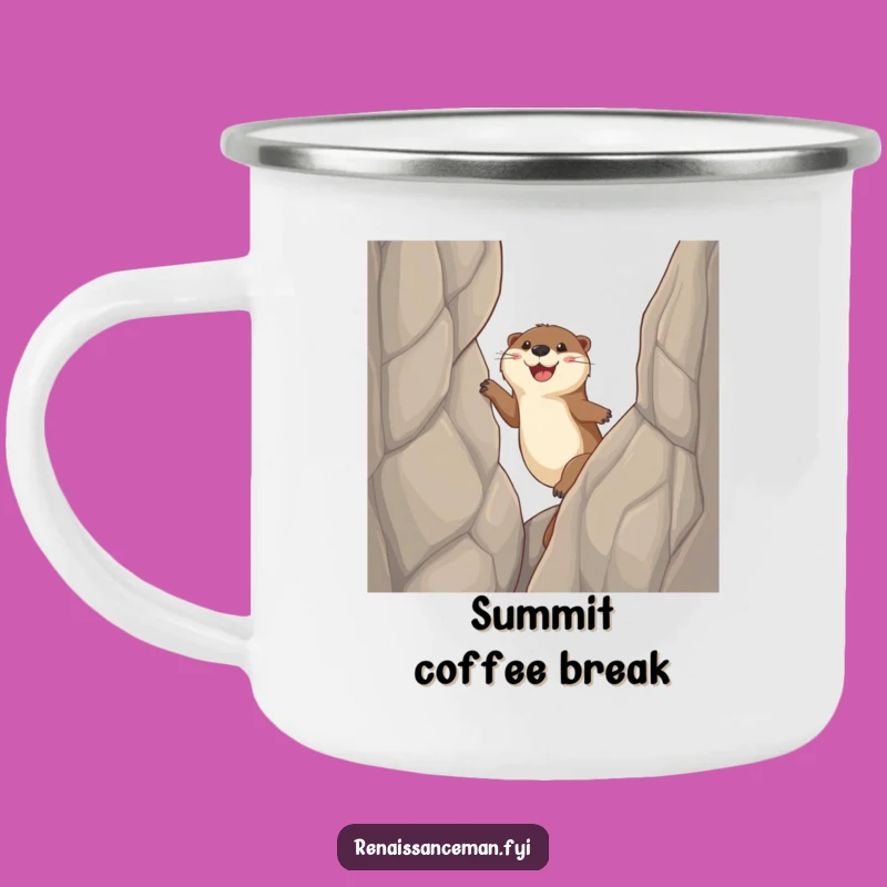 Funny Otter Cliff Camping Mug: Adventure Fuel for Climbers