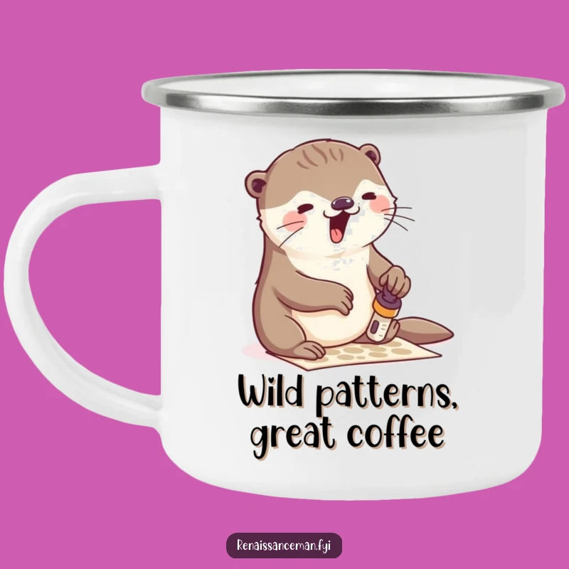 Funny Otter Stamping Camping Mug: Adventurous Artistry for the Outdoors Gift