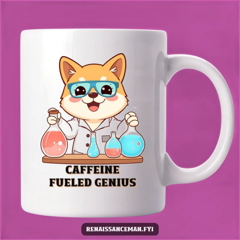 Funny Shiba Inu Science Mug: Beaming Pup Conducts Hilarious Experiments, Perfect Gift