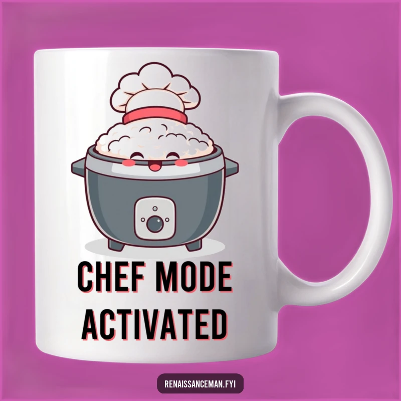 Funny Delighted Rice Cooker Mug: Chef Hat Joy, Perfect Gift for Culinary Stars