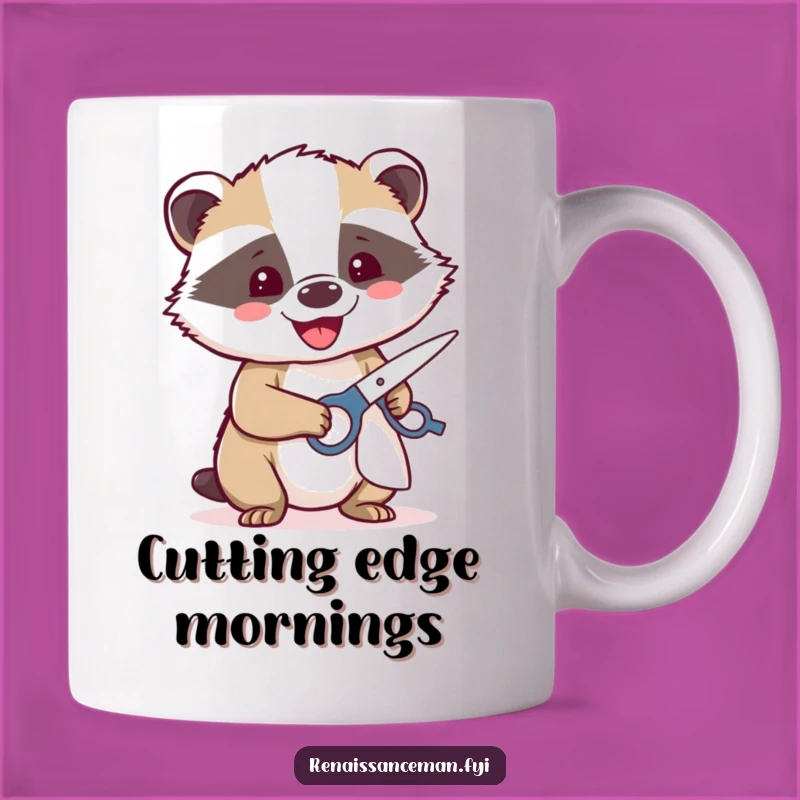 Funny Badger Cutting Mug: Perfect Gift for Enthusiastic Crafters