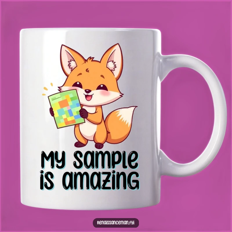 Funny Fox Sample Presenter Mug: Enthusiastic & Hilarious Gift Cup