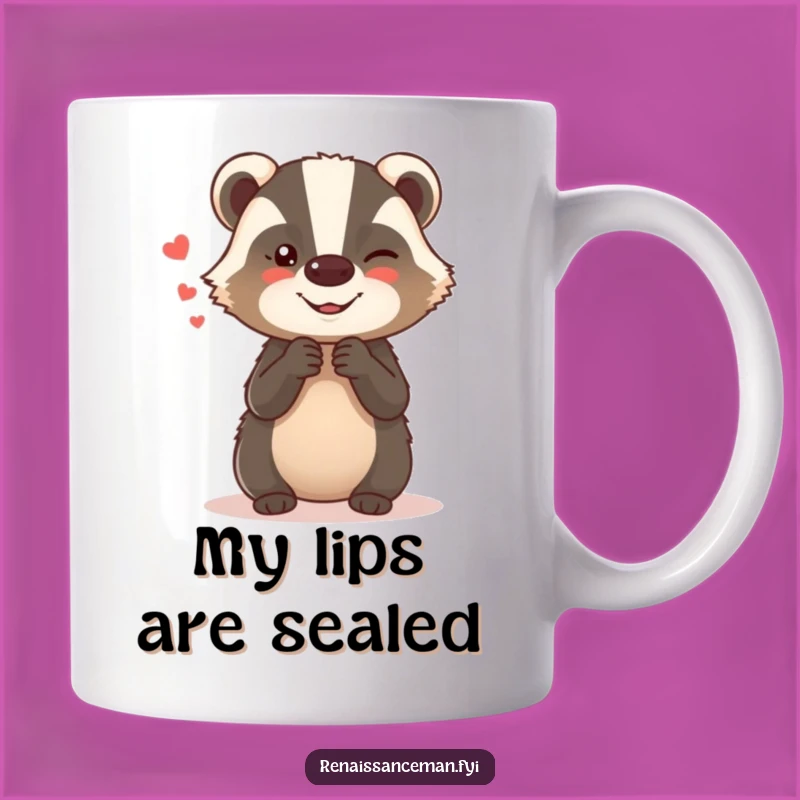 Funny Giggling Badger Secret Whispering Mug - Perfect Hilarious Gift for Mischief Makers