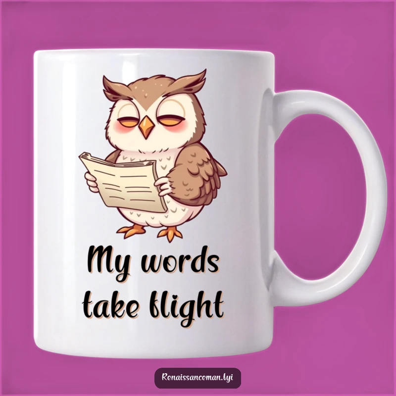 Funny Giggling Owl Poetry Mug: A Hilarious Gift for Book Lovers and Bird Enthusiasts