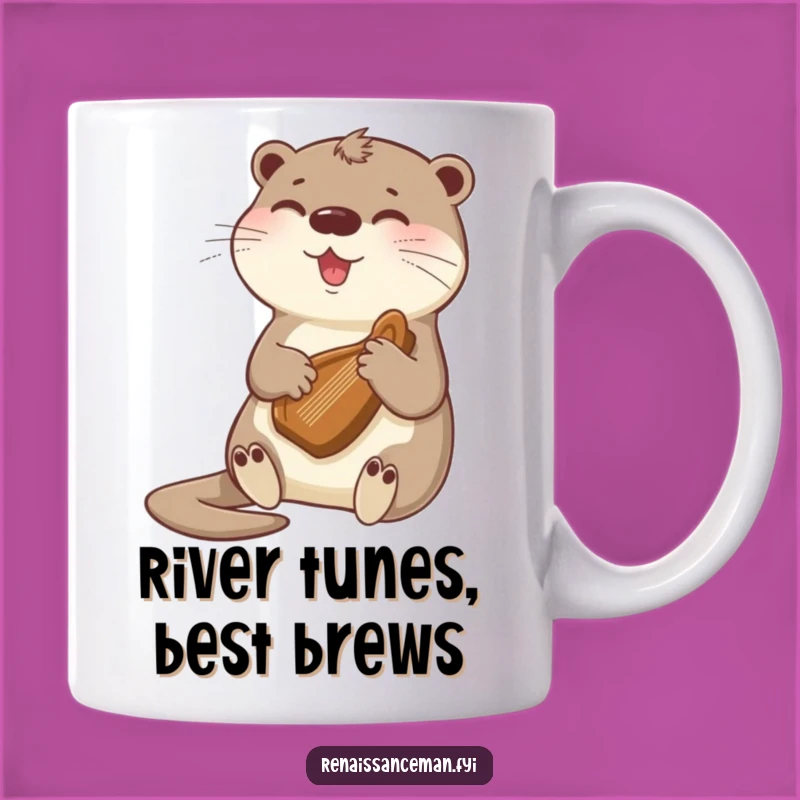 Funny Otter Harp Mug: Musical Joy for a Chirpy Morning