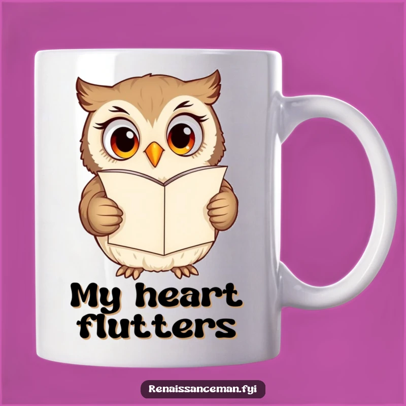 Funny Owl Love Letter Mug: A Curious Bird's Romantic Discovery Gift