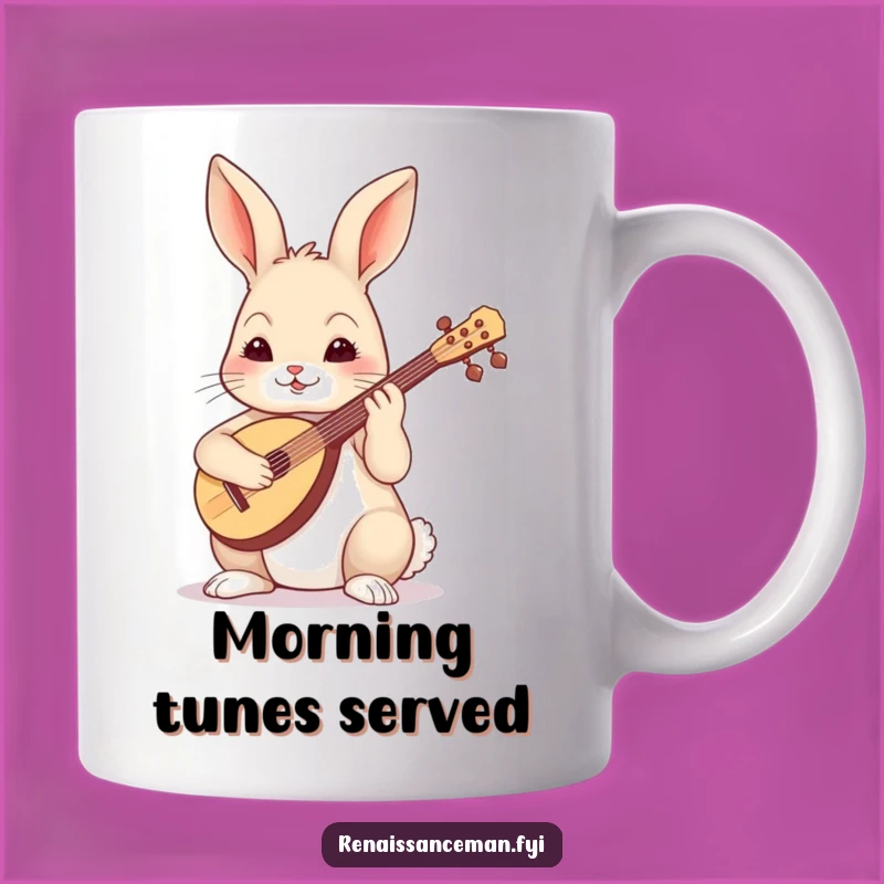 Funny Skilled Rabbit Lute Mug - Gift for Musician & Bunny Lovers!