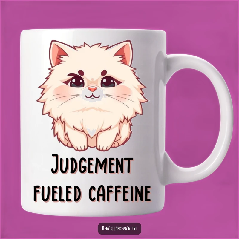 Funny Cat Eyebrow Mug: Sarcastic Smirk for a Perfect Gift