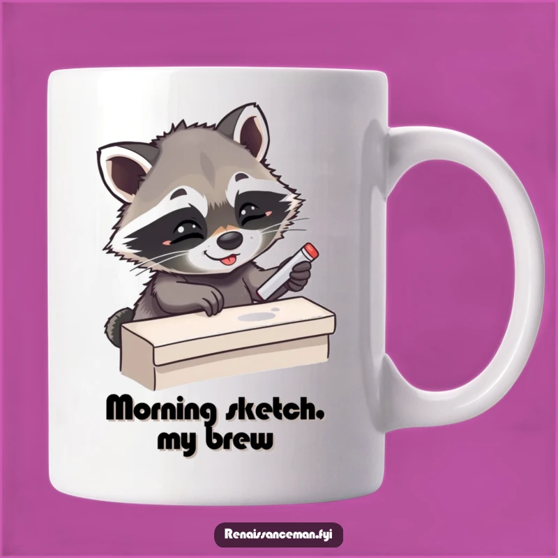 Funny Giggling Raccoon Chalking Up Success Funny Mug Gift Idea