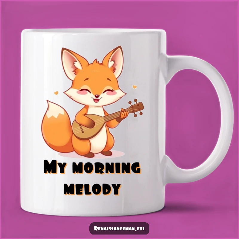 Funny Fox Lute Player Mug: A Melodious Gift for Music Lovers
