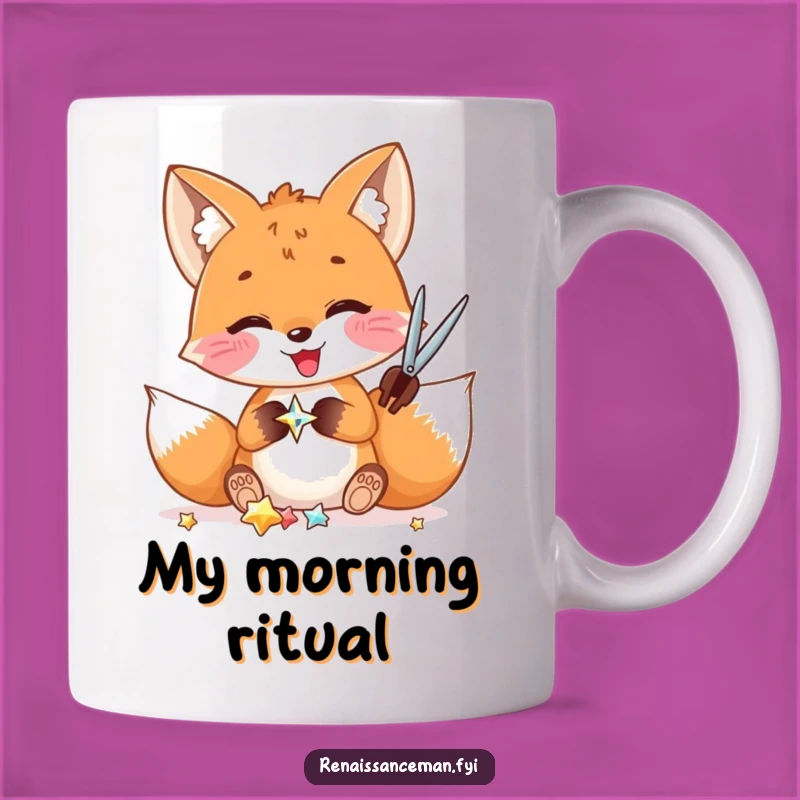 Funny Fox Crafting Mug: A Delighted Fox's Shiny Embellishment Cutting Fun Gift
