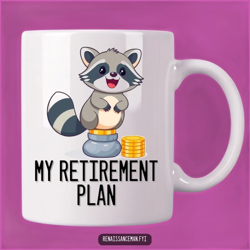Funny Raccoon Coin Stack Mug: A Hilarious Gift for Gamers and Lucky Charm Fans