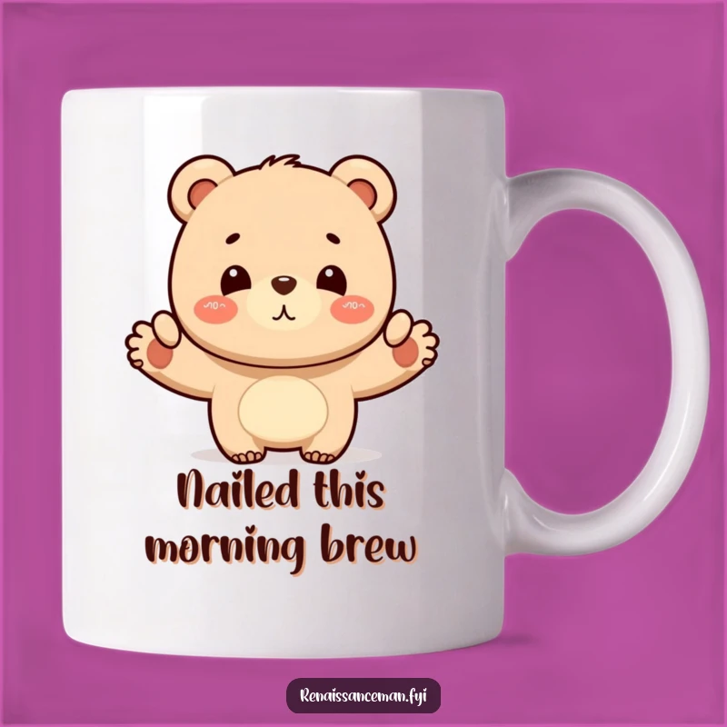 Funny Bear Layout Mug: Proud Achievement Gift for Organized Minds
