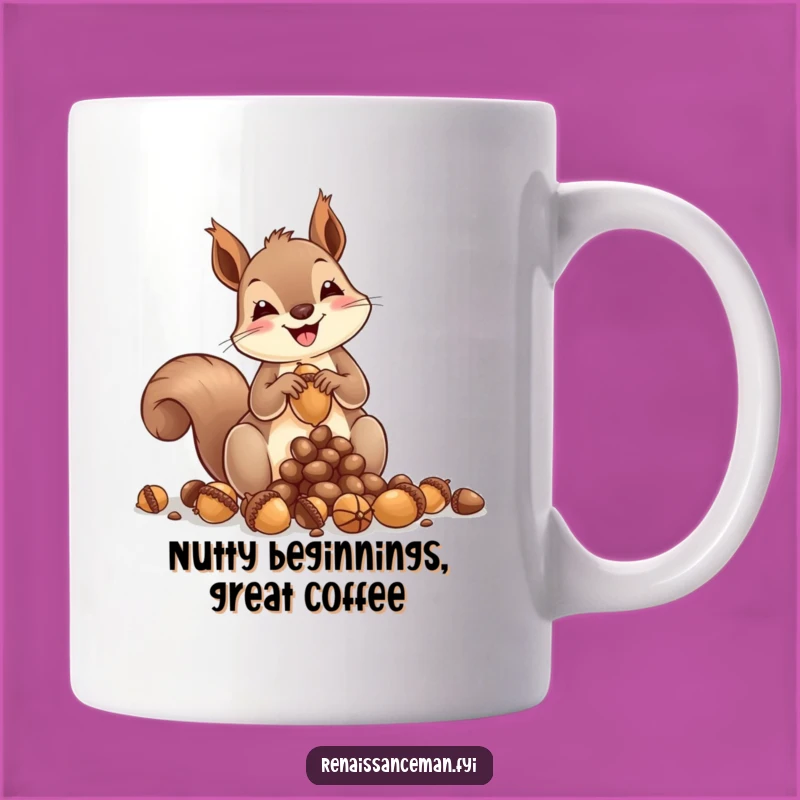 Funny Squirrel Acorn Art Mug: A Whimsical Woodland Creator's Delightful Gift
