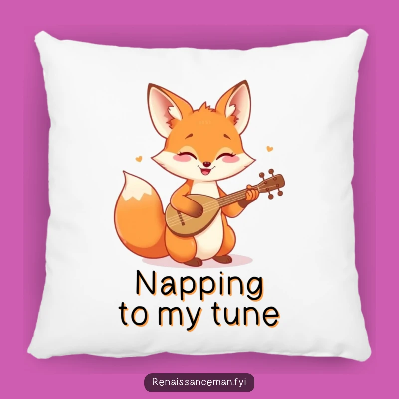 Cozy Funny Fox Lute Pillow: Soft Melodies for Your Comfort