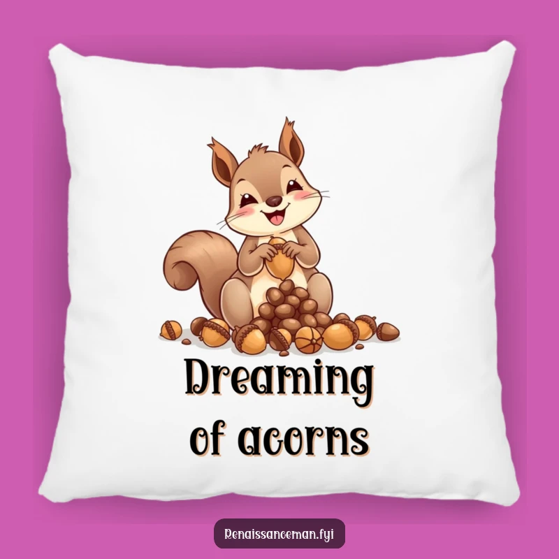 Plush Funny Squirrel Acorn Art Pillow: Cuddle Up with Nature's Tiny Creator!