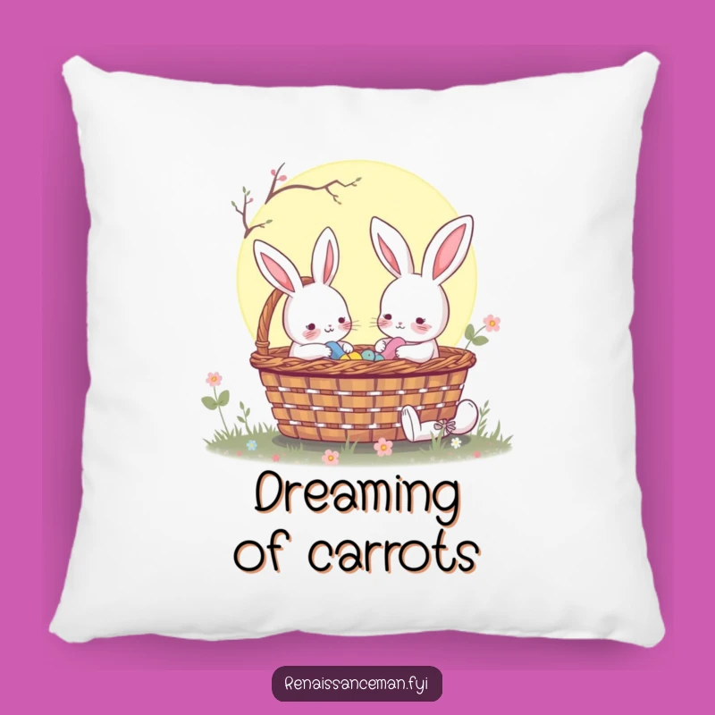 Funny Rabbit Moonlit Picnic Pillow: Cozy Comfort with a Touch of Magic