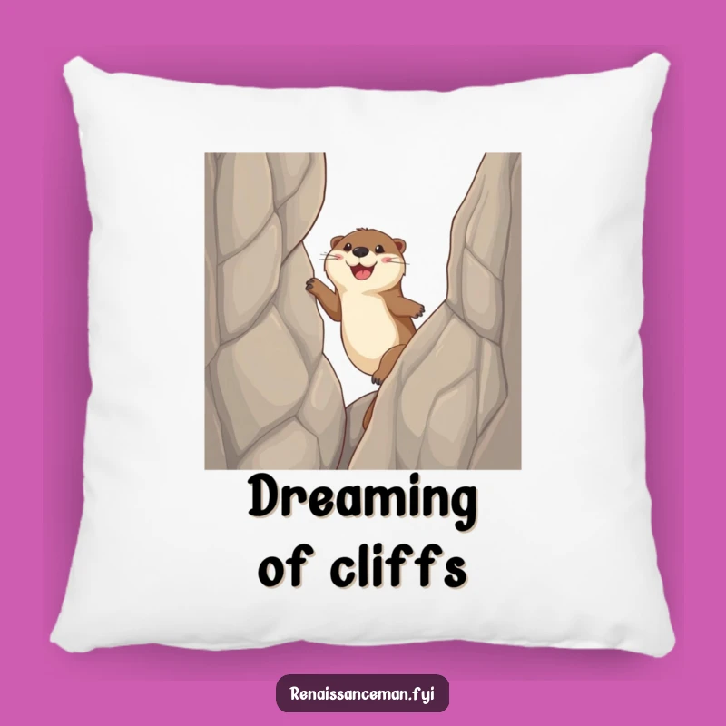 Funny Otter Cliff Pillow: Comfy Support for Your Goals