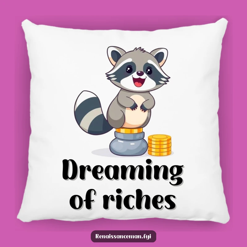 Funny Raccoon Coin Pillow: Adorable Plush Comfort for a Hilarious Gift