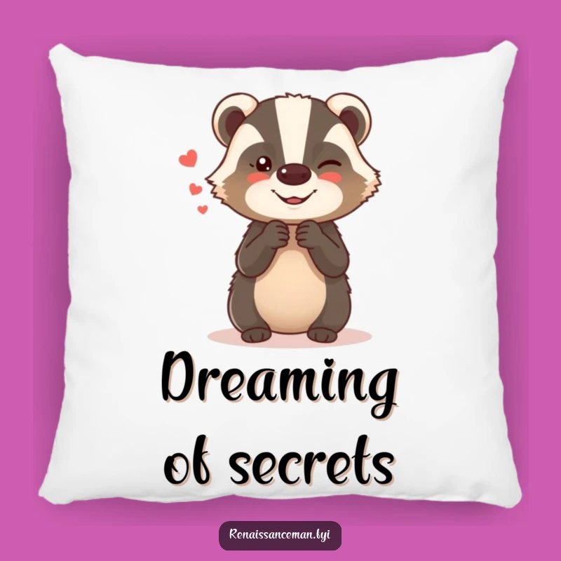 Funny Giggling Badger Pillow: Cozy Conversation Starter - Adorable Hilarious Gift