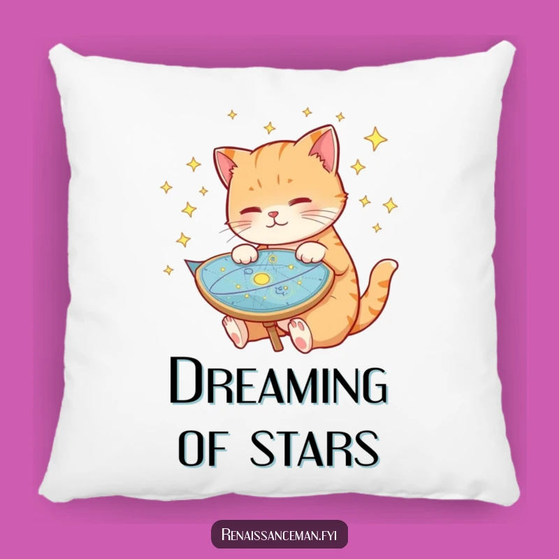 Soft Funny Cat Celestial Map Pillow: Dream Among the Stars!