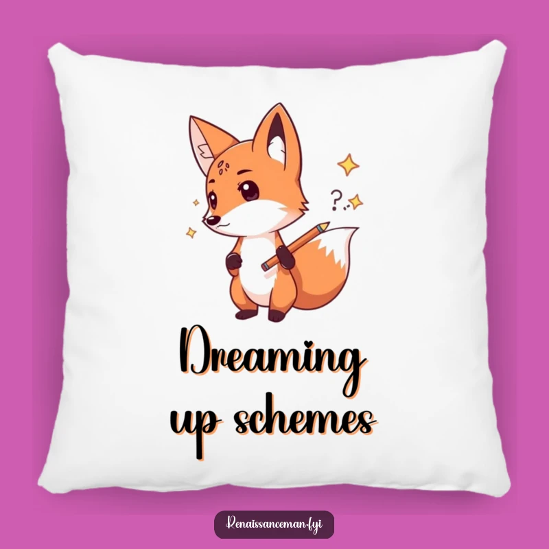 Funny Fox Sketch Pillow: Cozy Comfort for Bold Dreamers Gift