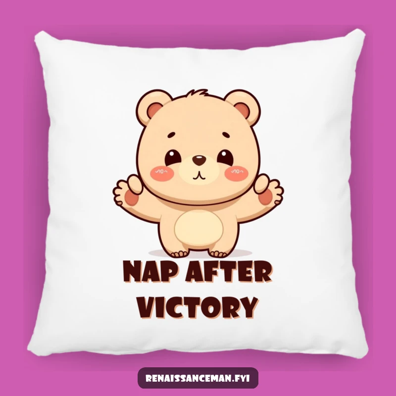 Funny Bear Layout Pillow: Cozy Comfort for Proud Achievers Gift