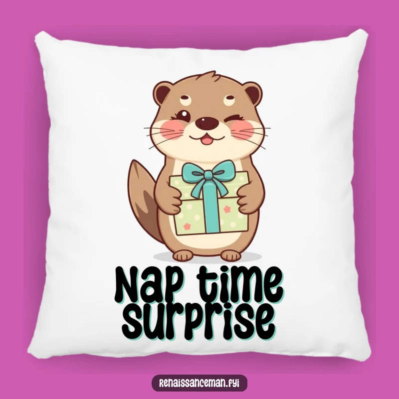 Funny Otter Gift Pillow: Adorable Comfort for a Hilarious Cuddle Buddy