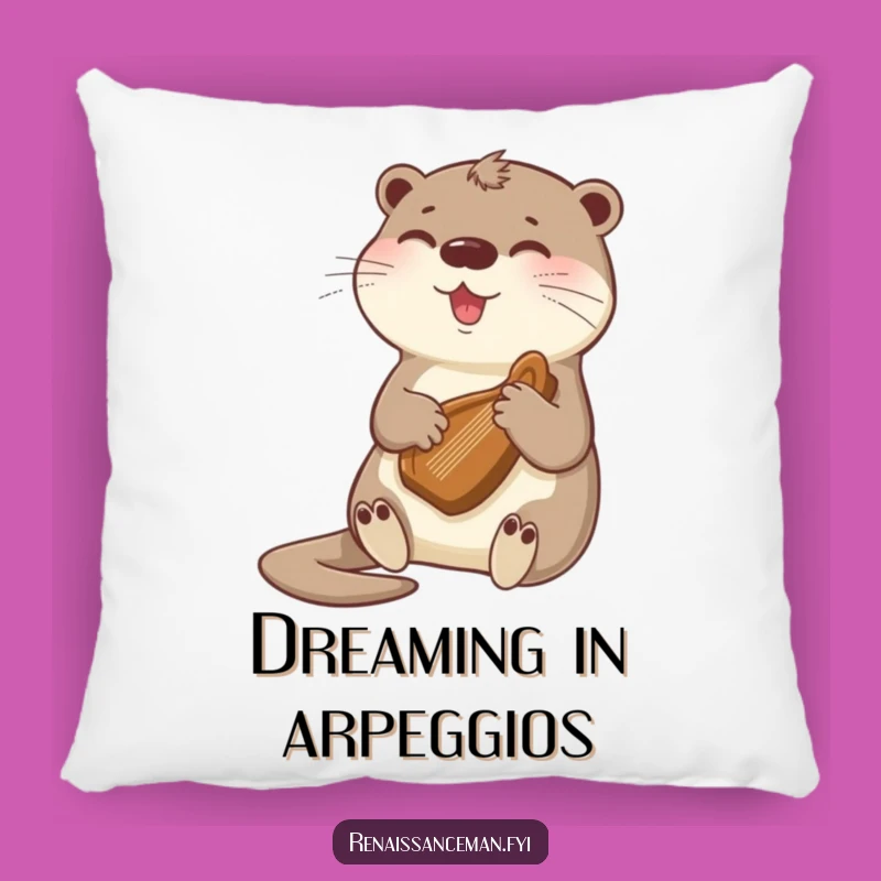 Funny Otter Harp Pillow: Serene Sleep with Melodious Dreams