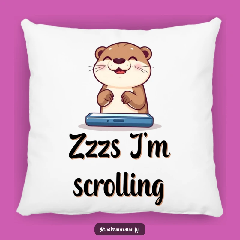 Funny Otter Pillow: Cozy Comfort with Joyful Scrolling Scenes