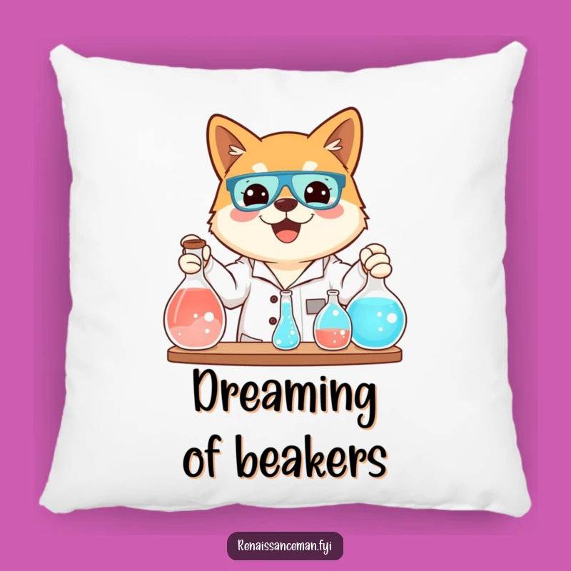 Funny Shiba Inu Science Pillow: Cozy Up with Smart Humor and Canine Companionship